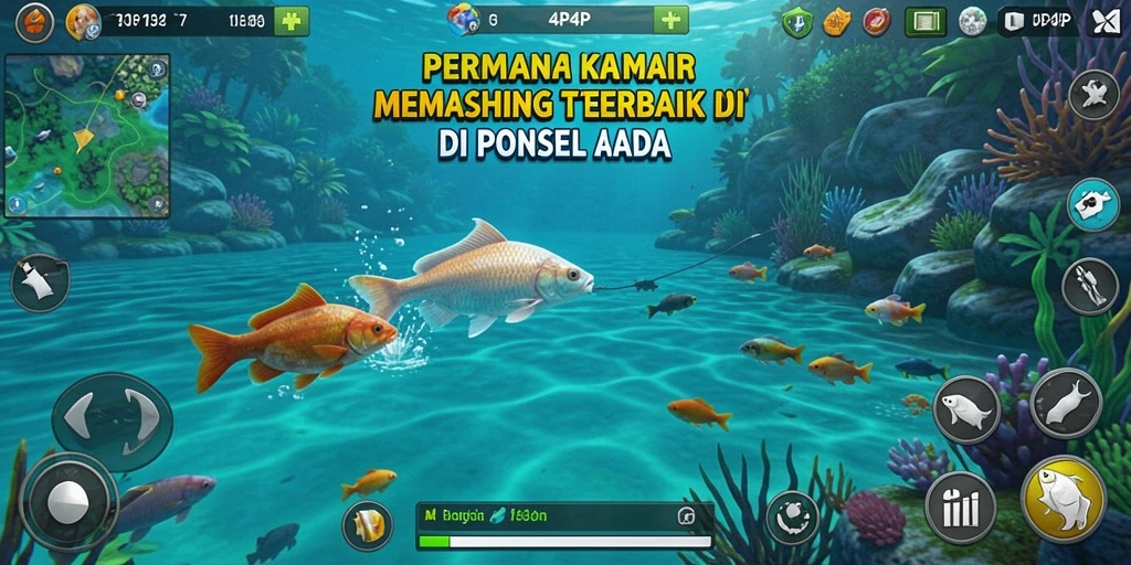 Tampilan mendalam dari gameplay memancing yang mengasyikkan di 4P4P.