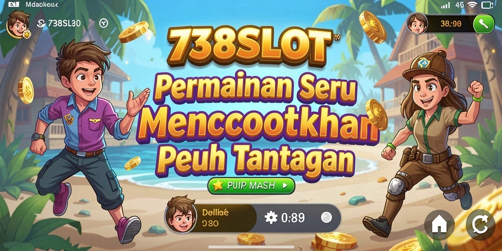 Tampilan gameplay seru dari 738SLOT dengan level Match-3 yang menantang.