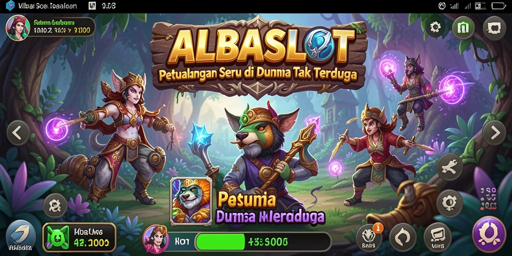 Gameplay ALBASLOT yang menampilkan petualangan seru dan menantang.