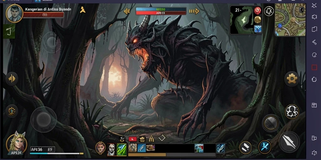 Gameplay menakutkan dengan makhluk menyeramkan dan suasana mencekam.
