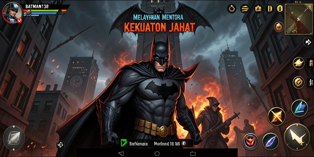 Gameplay seru menara pertahanan melawan penjahat Batman.