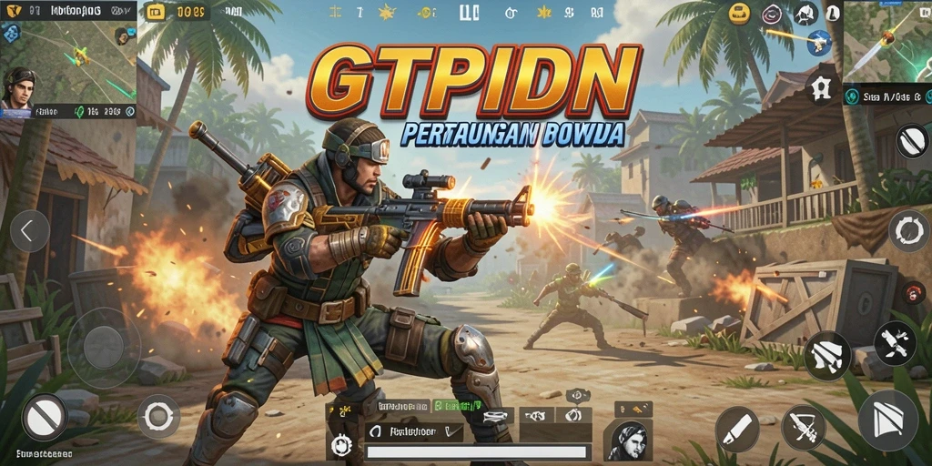 Tampilan gameplay GTPIDN yang mendebarkan dan penuh aksi Battle Royale.