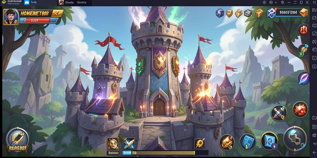 Screenshot HOMEBET88 yang menampilkan aksi pertahanan menara yang intens.