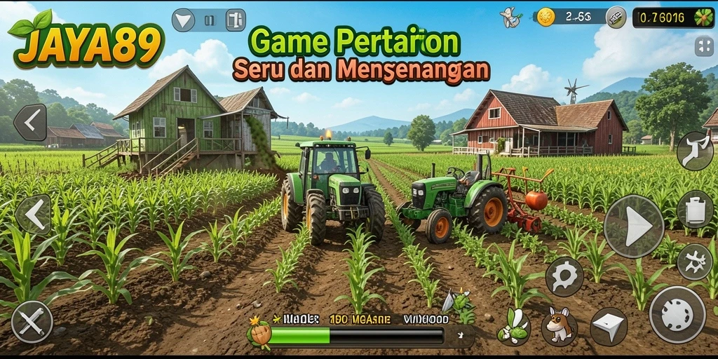 Tampilan screenshot JAYA89 memperlihatkan ladang penuh tanaman hijau.