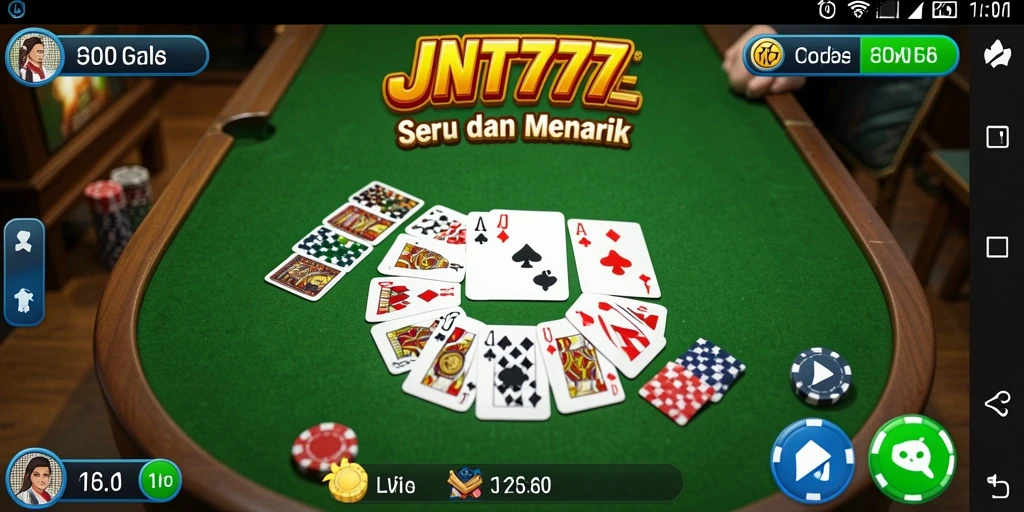 Screenshot gameplay menunjukkan suasana seru permainan Gaple.