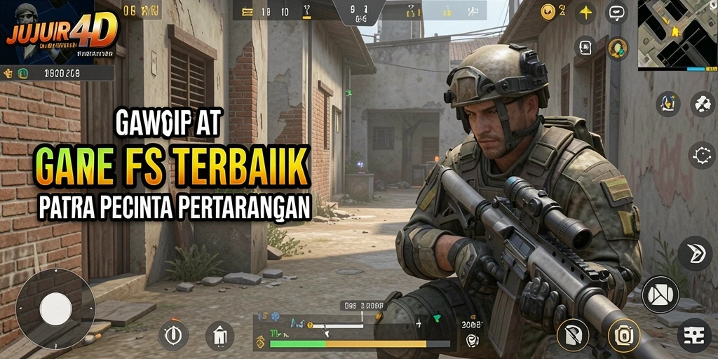 Tangkapan layar JUJUR4D menunjukkan aksi menembak yang intens dan grafik memukau.