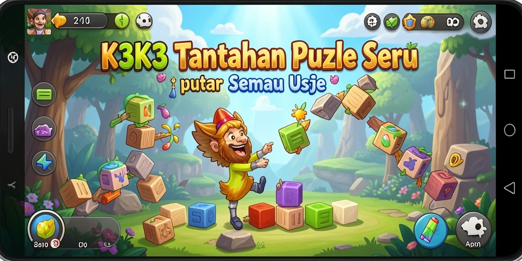 Screenshot gameplay K3K3 dengan tantangan Puzzle yang menarik.