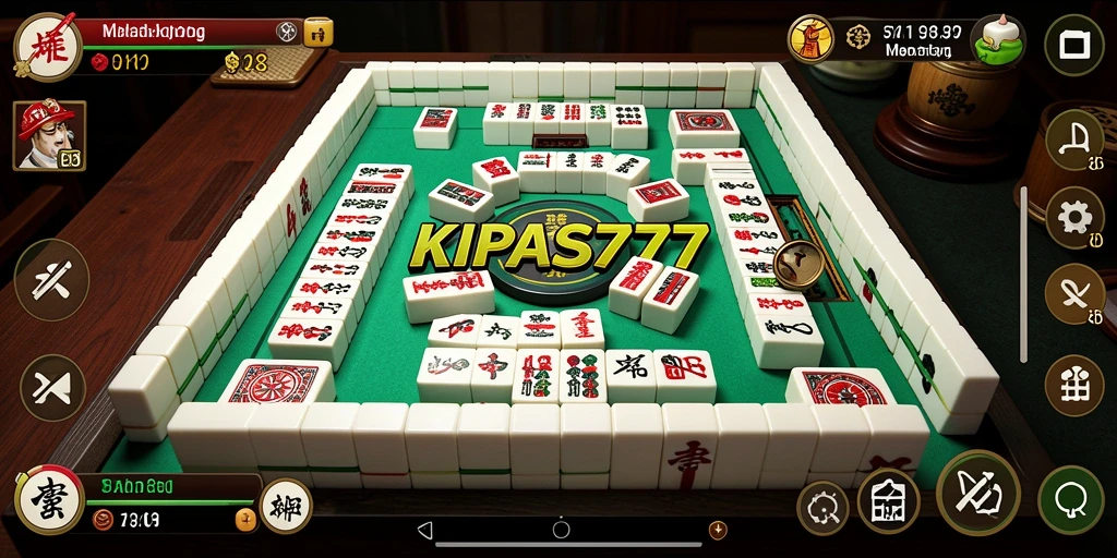 Screenshot utama KIPAS777 menampilkan gameplay Mahjong dengan visual yang menarik.