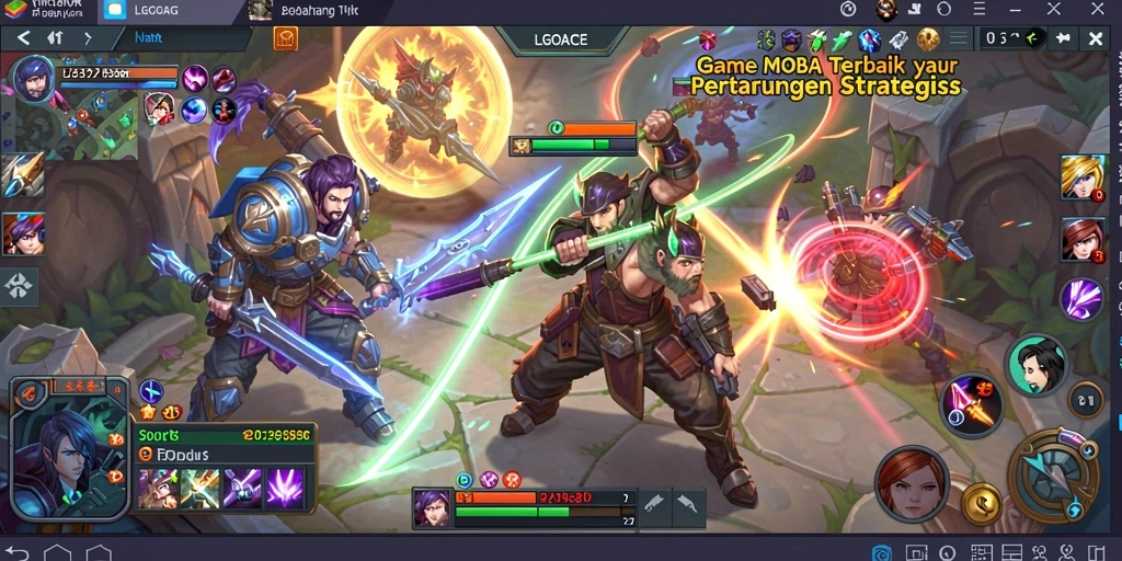 Tampilan gameplay menarik dari LGOACE dengan pertarungan tim yang intens.