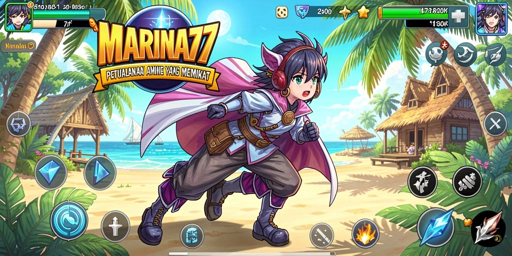Gameplay seru dalam MARINA77 dengan karakter anime yang menarik.