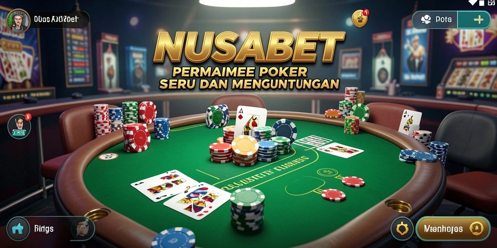 Tampilan gameplay Poker yang menarik dan interaktif di NUSABET.