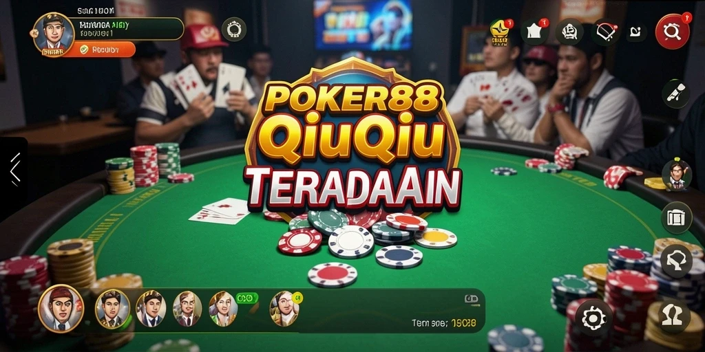 Screenshot POKER88 menampilkan aksi seru permainan QiuQiu.