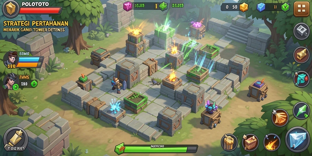 Gameplay menarik POLOTOTO yang memacu adrenalin dalam pertahanan.