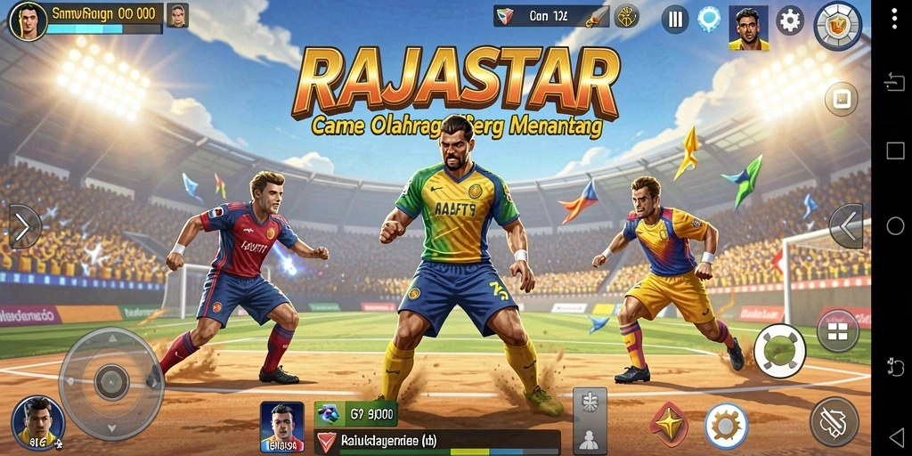 Tampilan gameplay seru di RAJASTAR dengan pengalaman olahraga yang interaktif.
