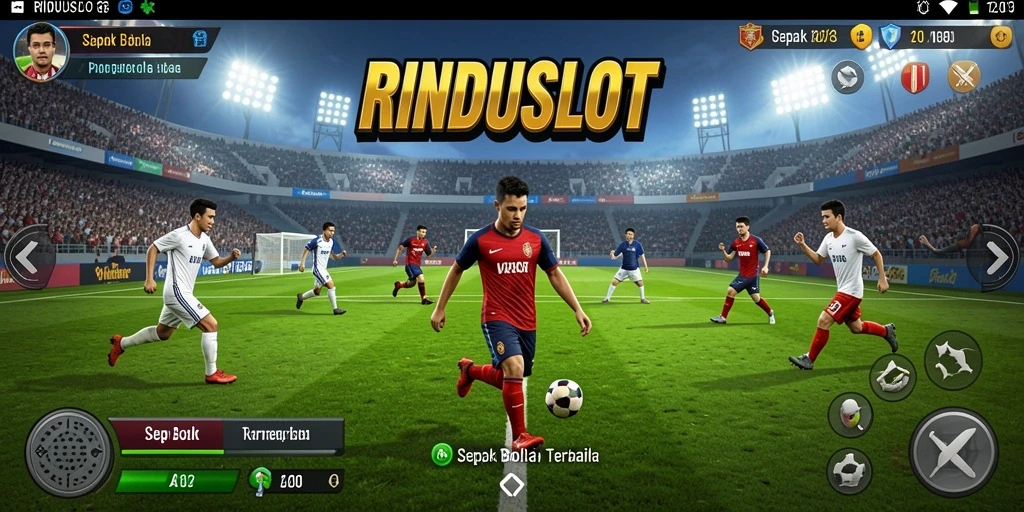 Tampilan menegangkan dari pertandingan sepak bola RINDUSLOT.