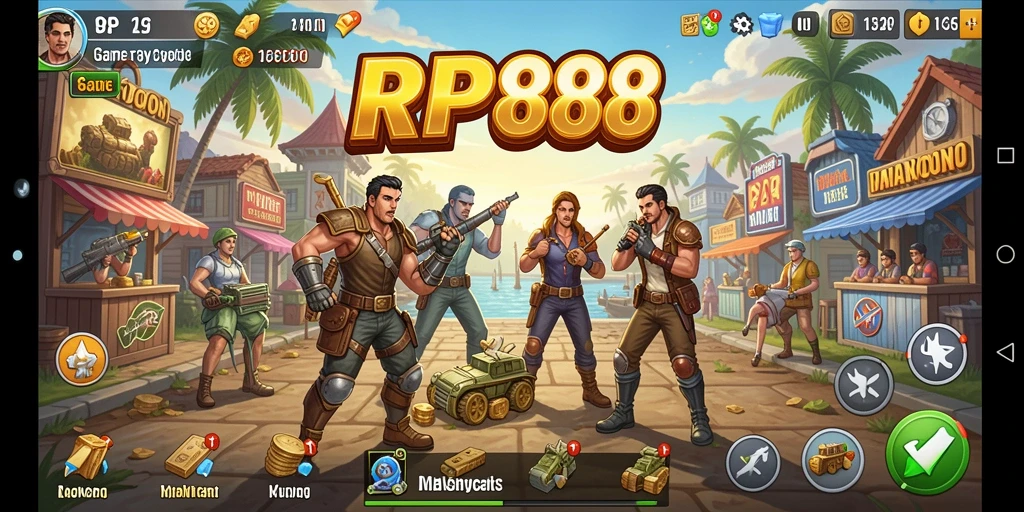 Screenshot gameplay RP888 yang menunjukkan aksi manajemen bisnis.