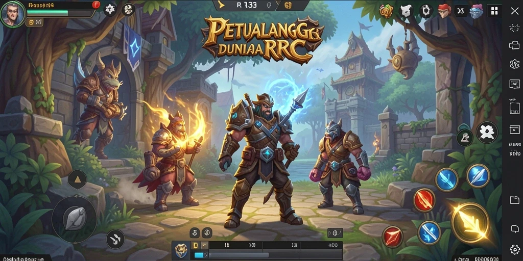 Tangkapan layar gameplay RR33 menampilkan pertarungan epik antara karakter dan monster.