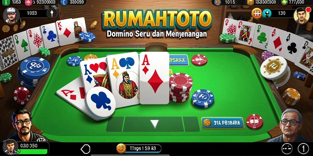 Screenshot gameplay RUMAHTOTO menampilkan momen seru permainan Domino.