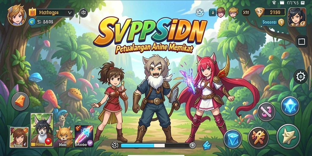 Tampilan utama game SVIPSIDN dengan karakter anime yang memukau.