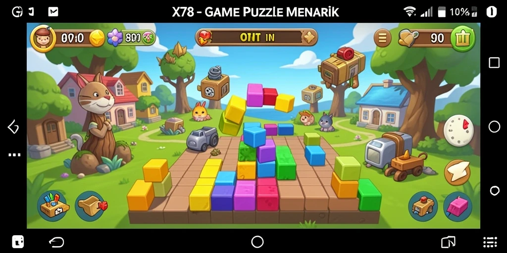 Tampilan gameplay seru X78 dengan berbagai teka-teki Puzzle.